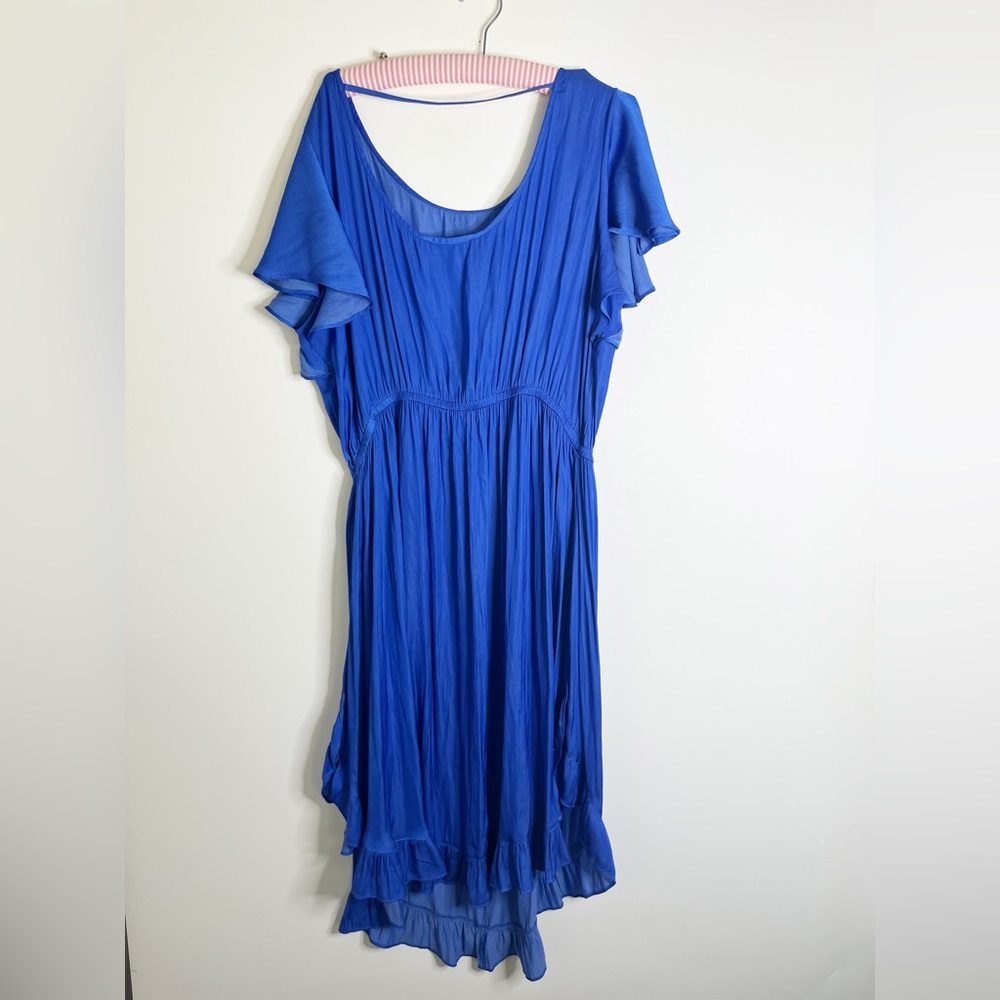 Loft Blue Midi Ruffle Dress - Picture 7 of 10